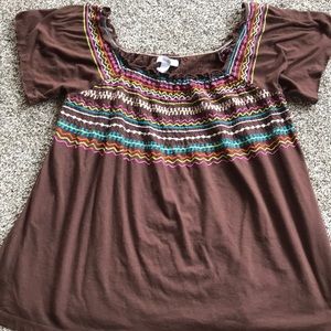 Dress Barn Shirt Ladies Size Large Peasant Style